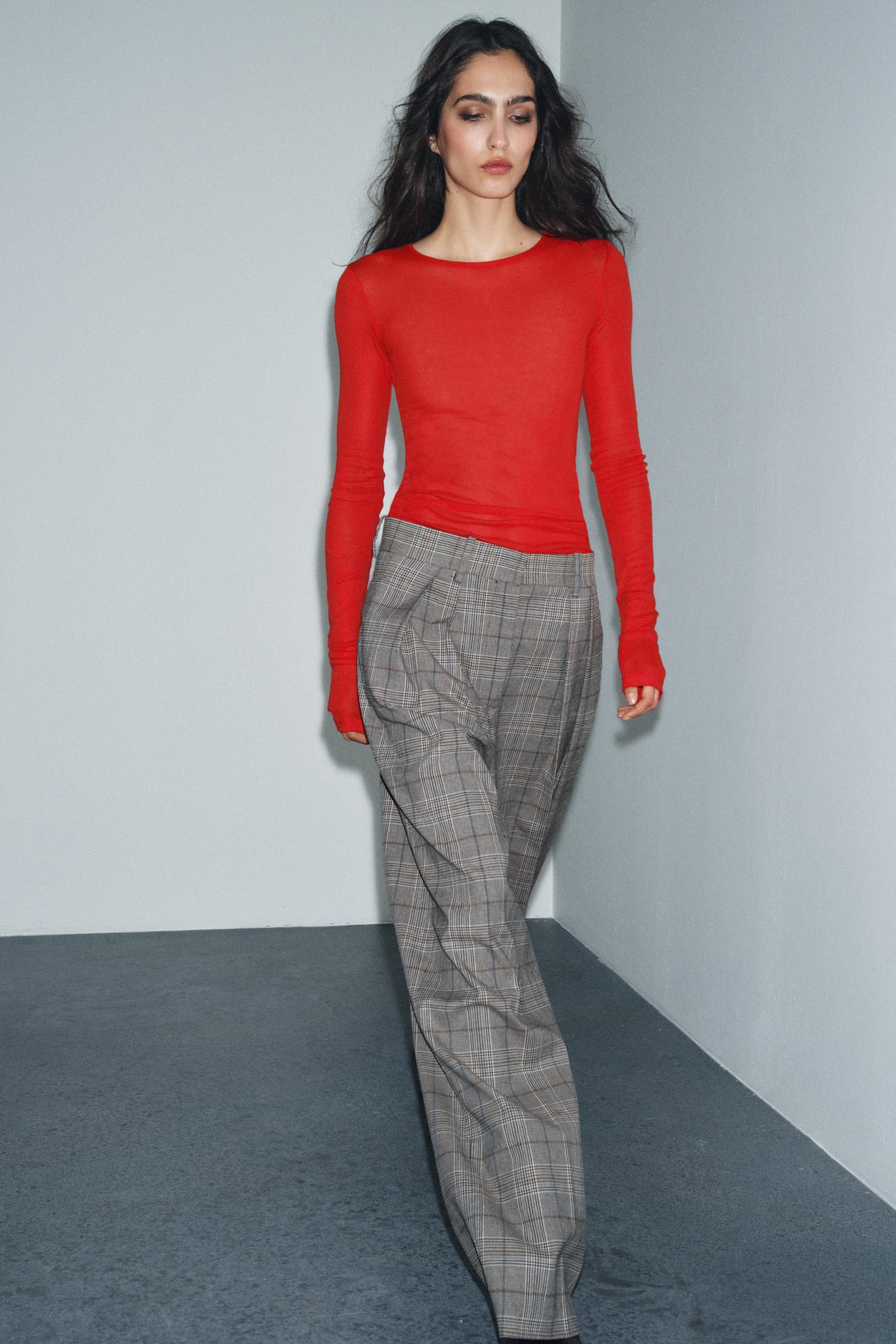 PLAID PLEATED PANTS ZW COLLECTION
